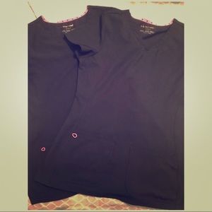 HeartSoul medical Scrubs,  tops (2), black